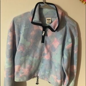 a pink and blue sweatshirt from pink